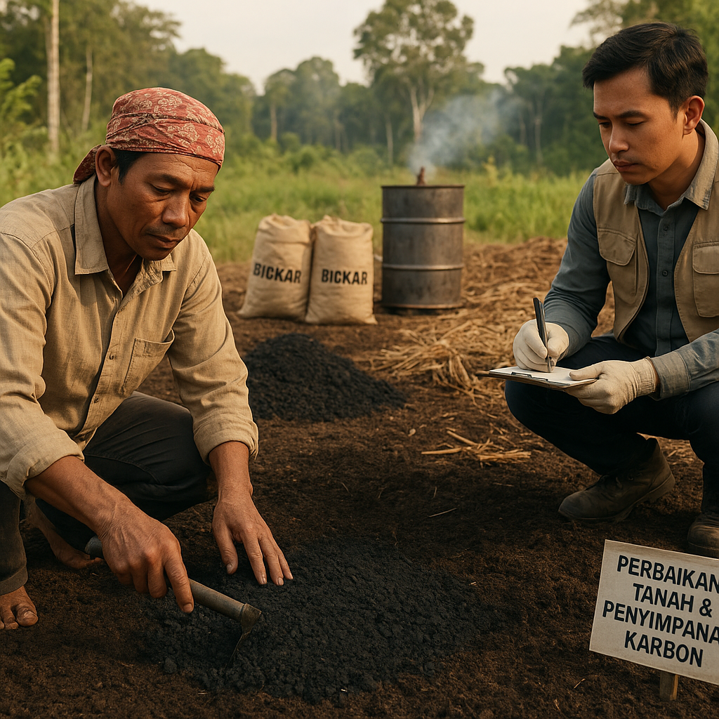 Penggunaan Teknologi 'Biochar' dari Limbah Biomassa untuk Perbaikan Tanah dan Penyimpanan Karbon di Kalimantan