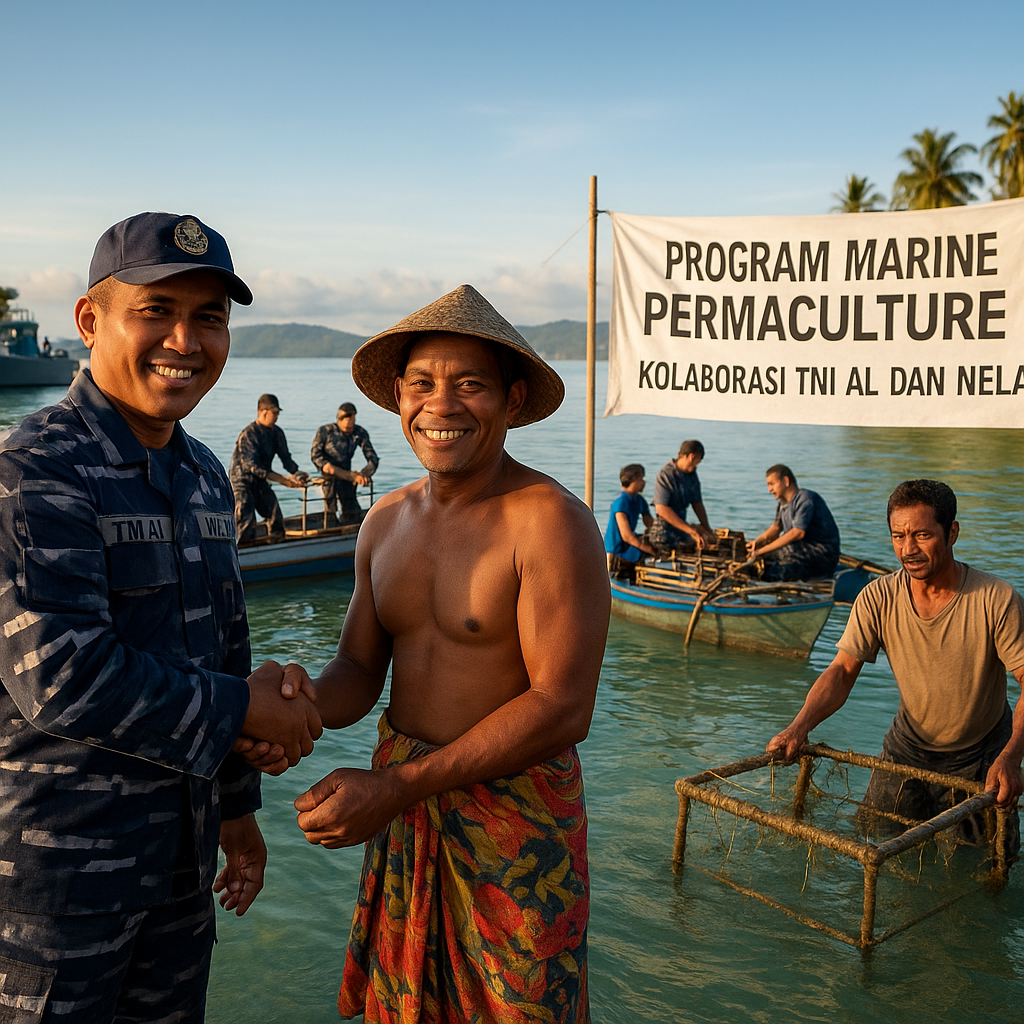 Kolaborasi TNI AL dan Nelayan di Maluku untuk Program 'Marine Permaculture' dan Pengawasan Illegal Fishing