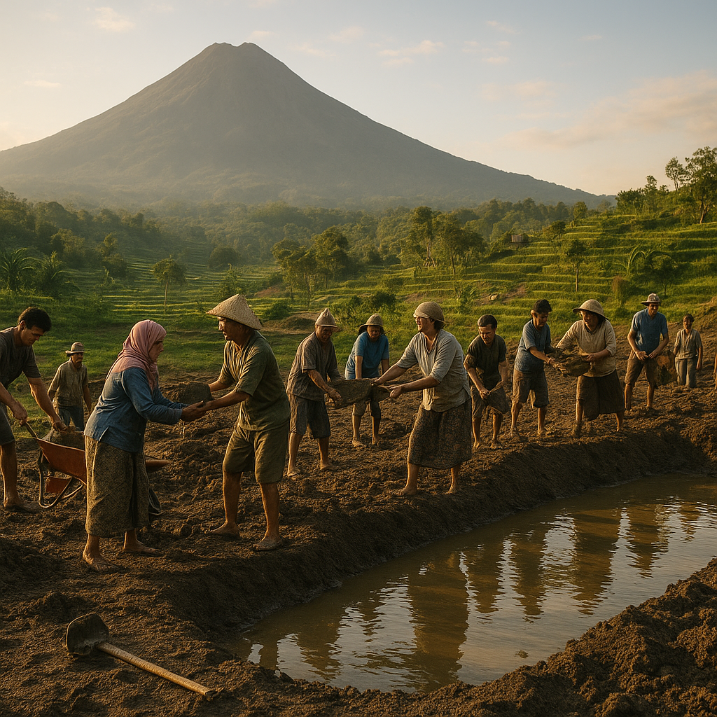 Warga Lereng Merapi Membangun Embung untuk Ketahanan Air dan Pangan di Musim Kemarau