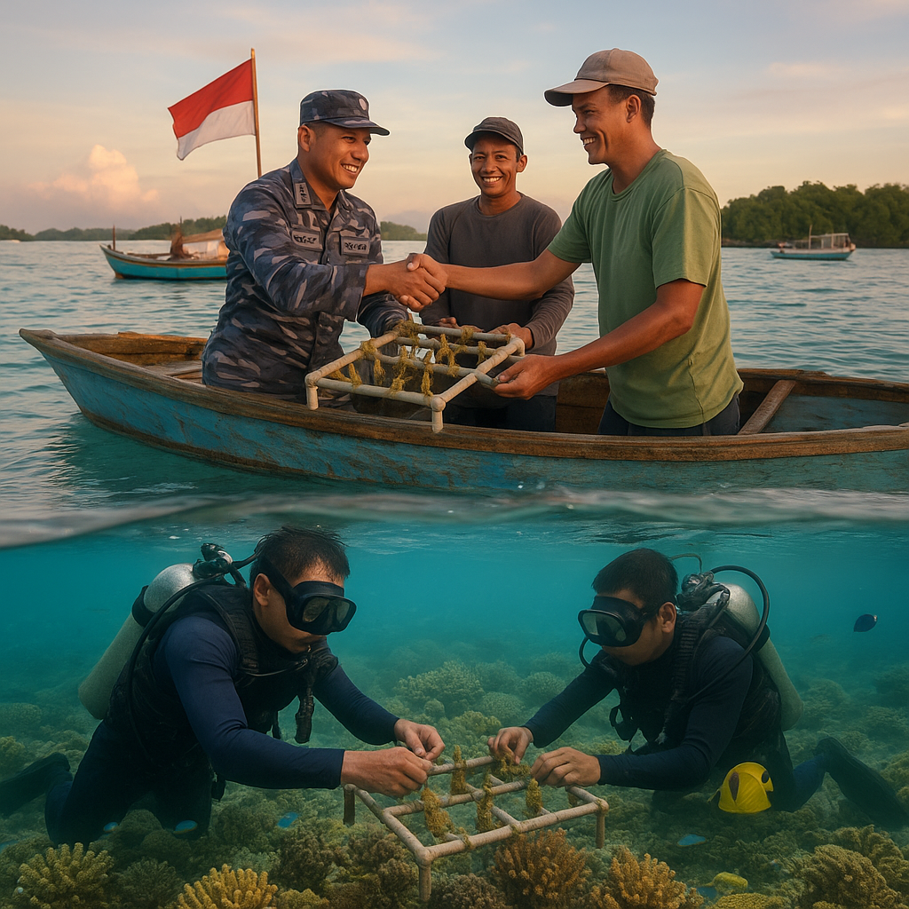 Kolaborasi TNI AL dan Nelayan untuk Konservasi Terumbu Karang di Kepulauan Seribu