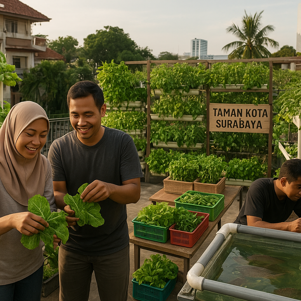 Kebun Vertikal di Surabaya Mengatasi Krisis Ruang dan Ketahanan Pangan Urban