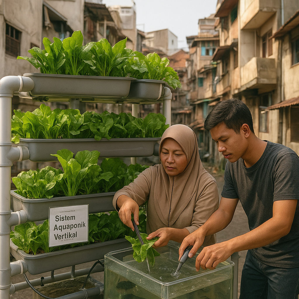 Sistem Aquaponik Vertikal di Perumahan Padat Jakarta Meningkatkan Akses Pangan Lokal