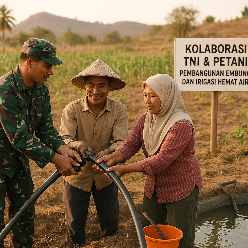 Kolaborasi TNI dengan Petani untuk Pembangunan Embung dan Sistem Irigasi Hemat Air di NTT