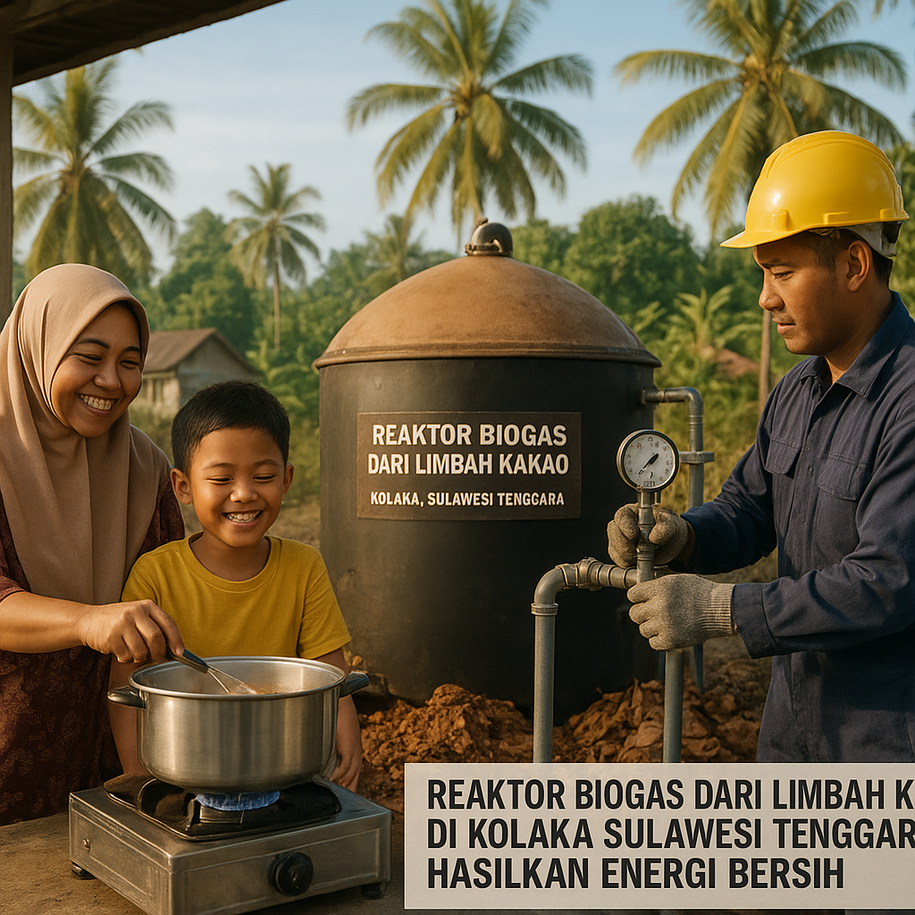 Reaktor Biogas dari Limbah Kakao di Kolaka Sulawesi Tenggara Hasilkan Energi Bersih