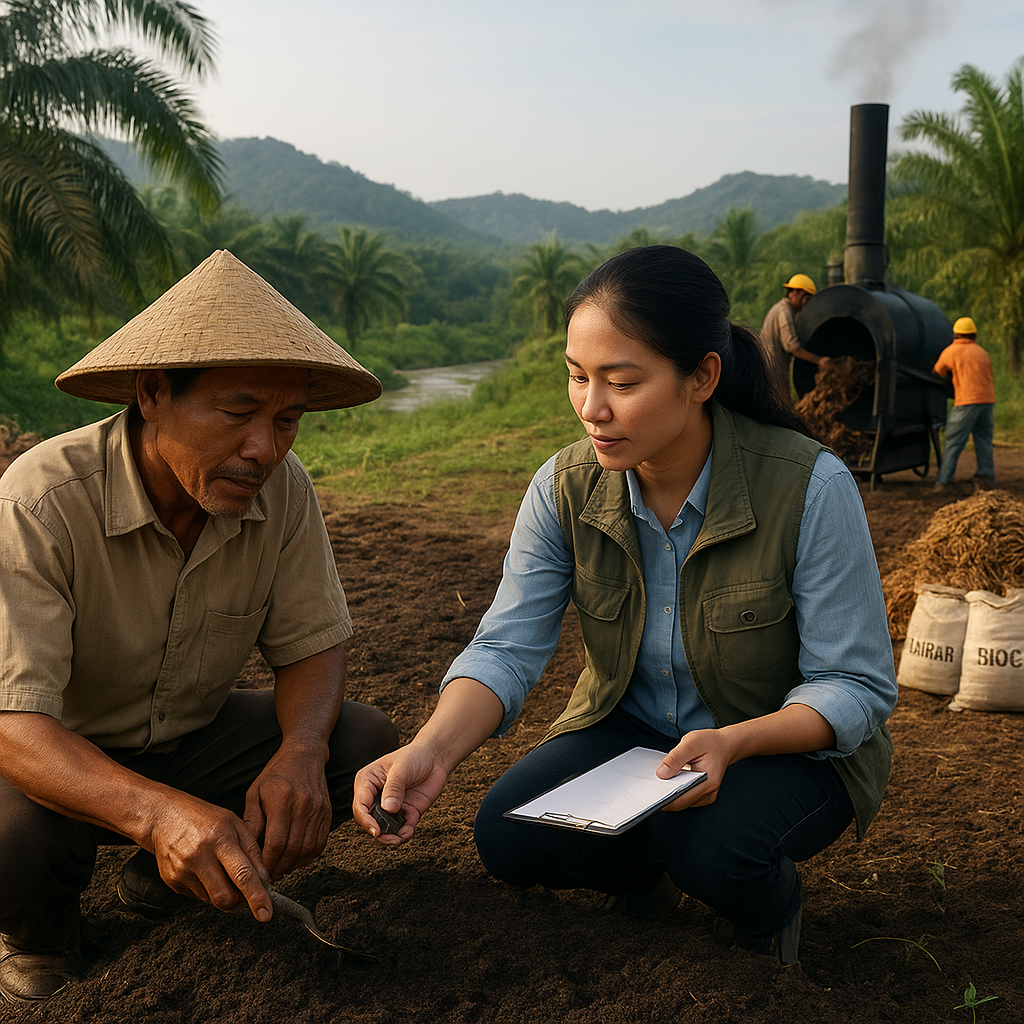 Inovasi Biochar dari Limbah Tandan Kosong Sawit Tingkatkan Kesuburan dan Serap Karbon di Kalimantan Barat