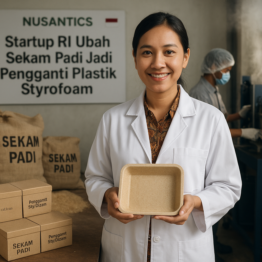 Startup RI Ubah Sekam Padi Jadi Pengganti Plastik Styrofoam, Atasi Limbah dan Polusi
