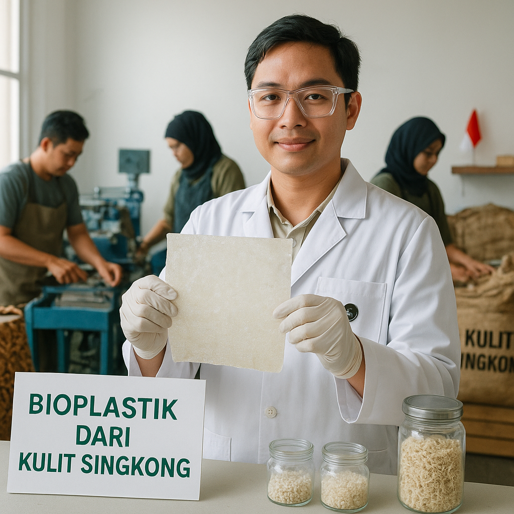 Startup Lokal Sulap Limbah Kulit Singkong Jadi Bioplastik Ramah Lingkungan