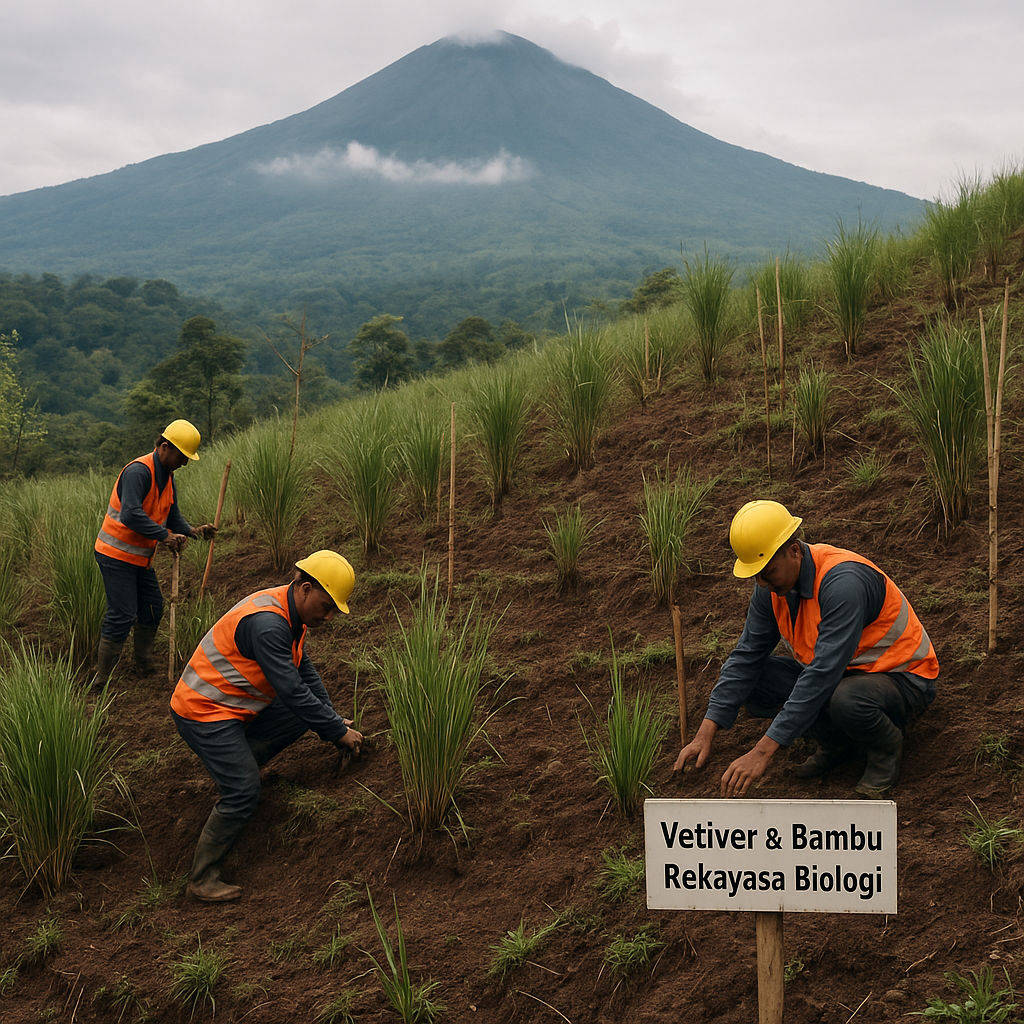 Vetiver dan Bambu: Solusi Bio-engineering Tangani Longsor di Lereng Gunung