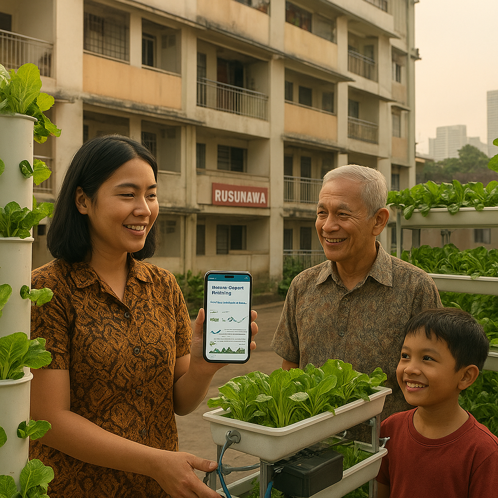 Urban Farming Vertikal dengan IoT di Rusunawa Jakarta Tingkatkan Akses Pangan Segar