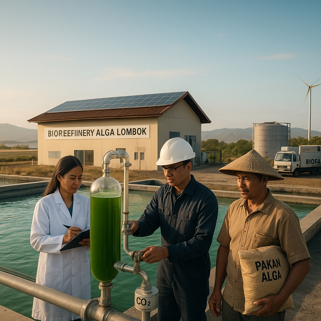 Teknologi Biorefinery dari Alga di Lombok Ubah CO2 Jadi Biofuel dan Pakan