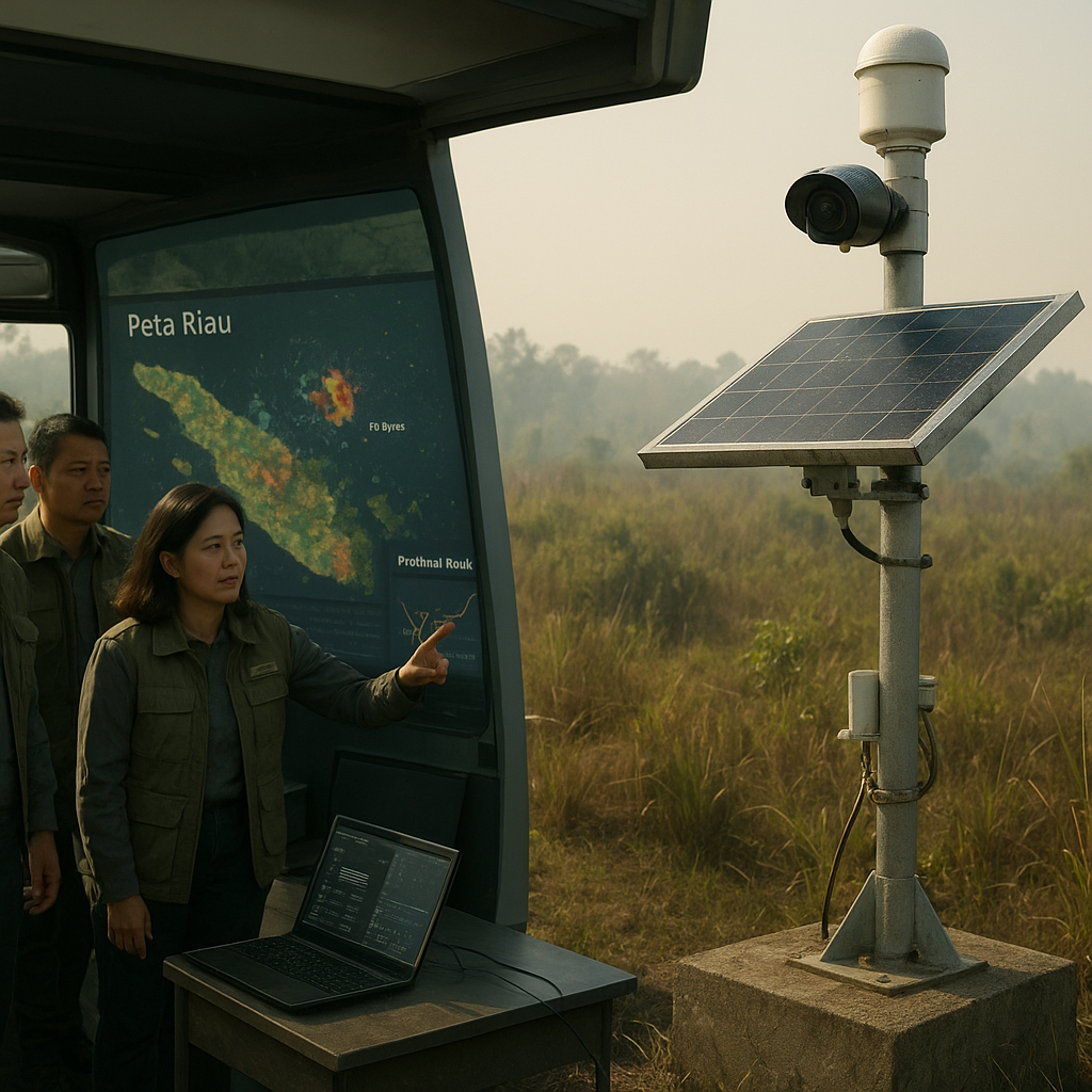 Sistem Peringatan Dini Kebakaran Hutan Berbasis AI & Sensor IoT Diluncurkan di Riau
