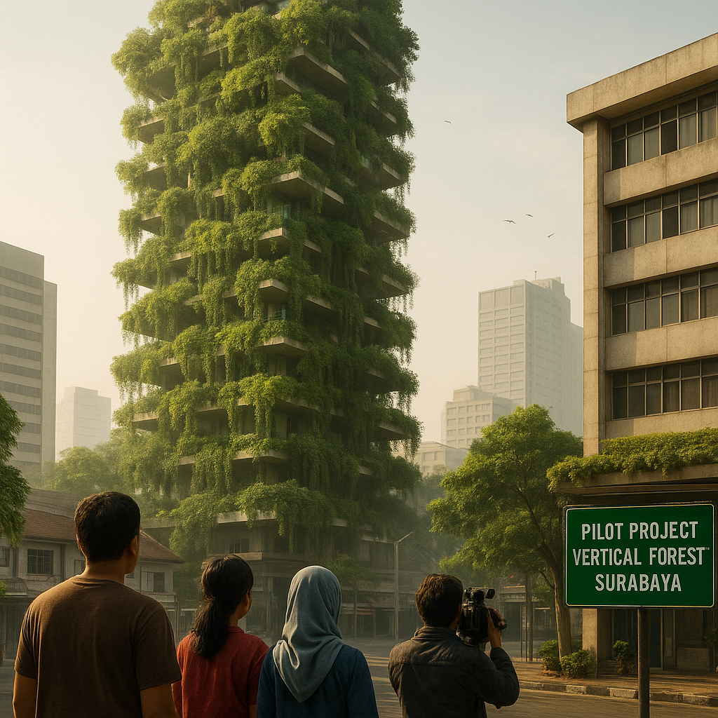 Pilot Project 'Vertical Forest' di Surabaya: Gedung Hijau yang Serap Polusi dan Hasilkan Oksigen untuk Kota