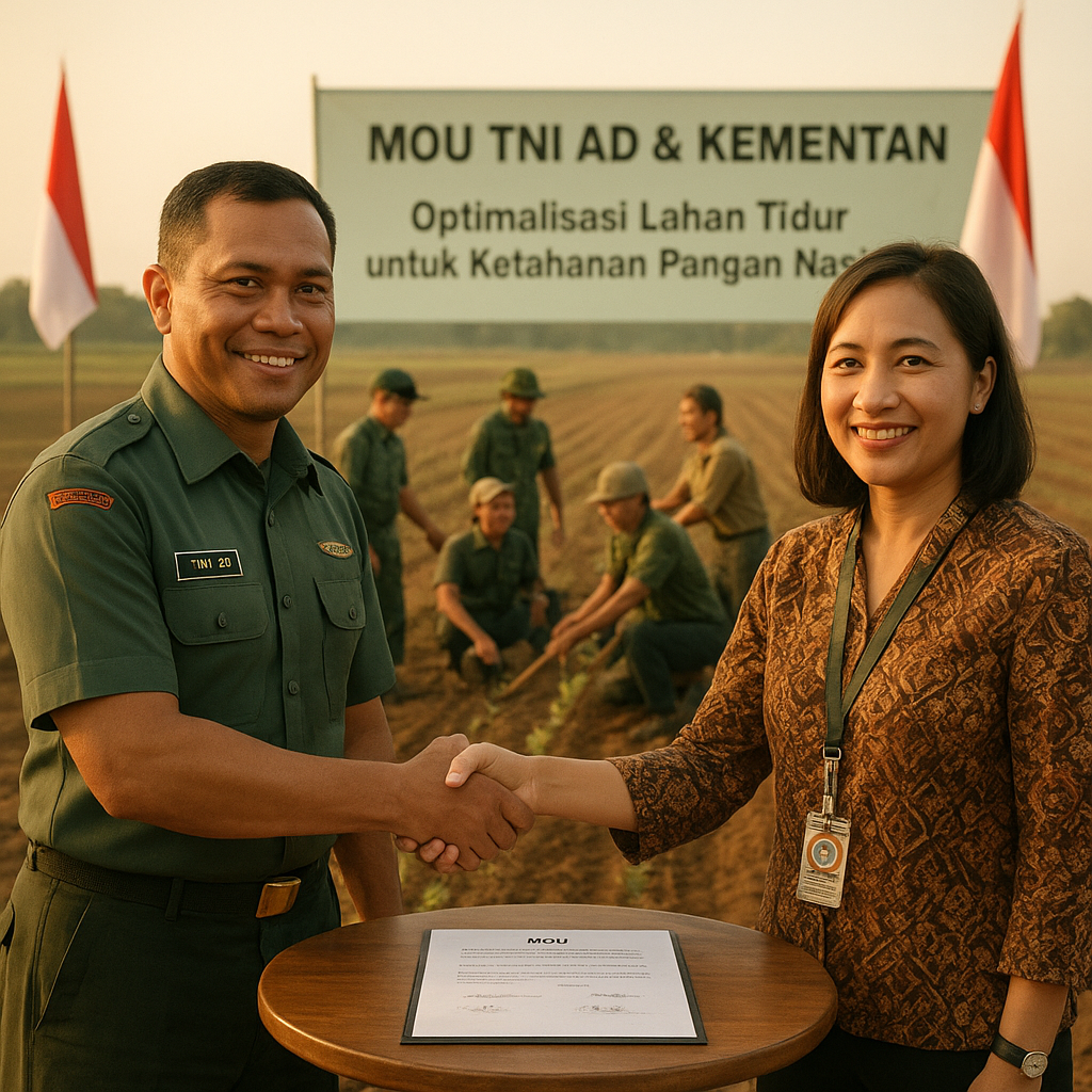 MOU TNI AD dengan Kementan, Optimalkan Lahan Tidur untuk Ketahanan Pangan Nasional