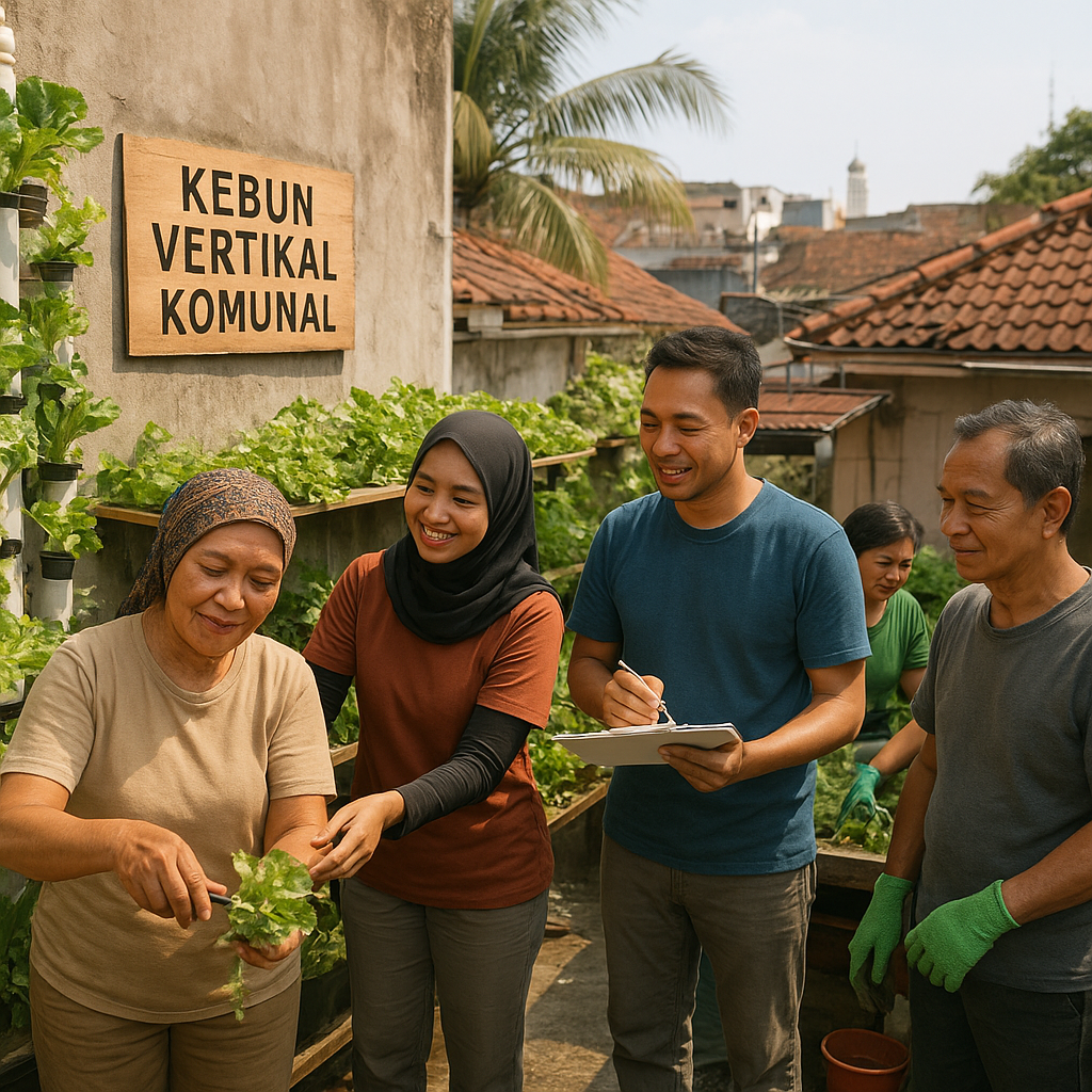 Ketahanan Pangan dari Dapur: Komunitas di Surabaya Ubah Lahan Sempit Jadi Kebun Vertikal Hidroponik Komunal