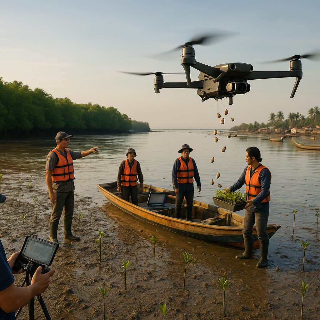 Restorasi Mangrove dengan Drone: Teknologi Presisi Percepat Rehabilitasi Pesisir di Sumatra Utara