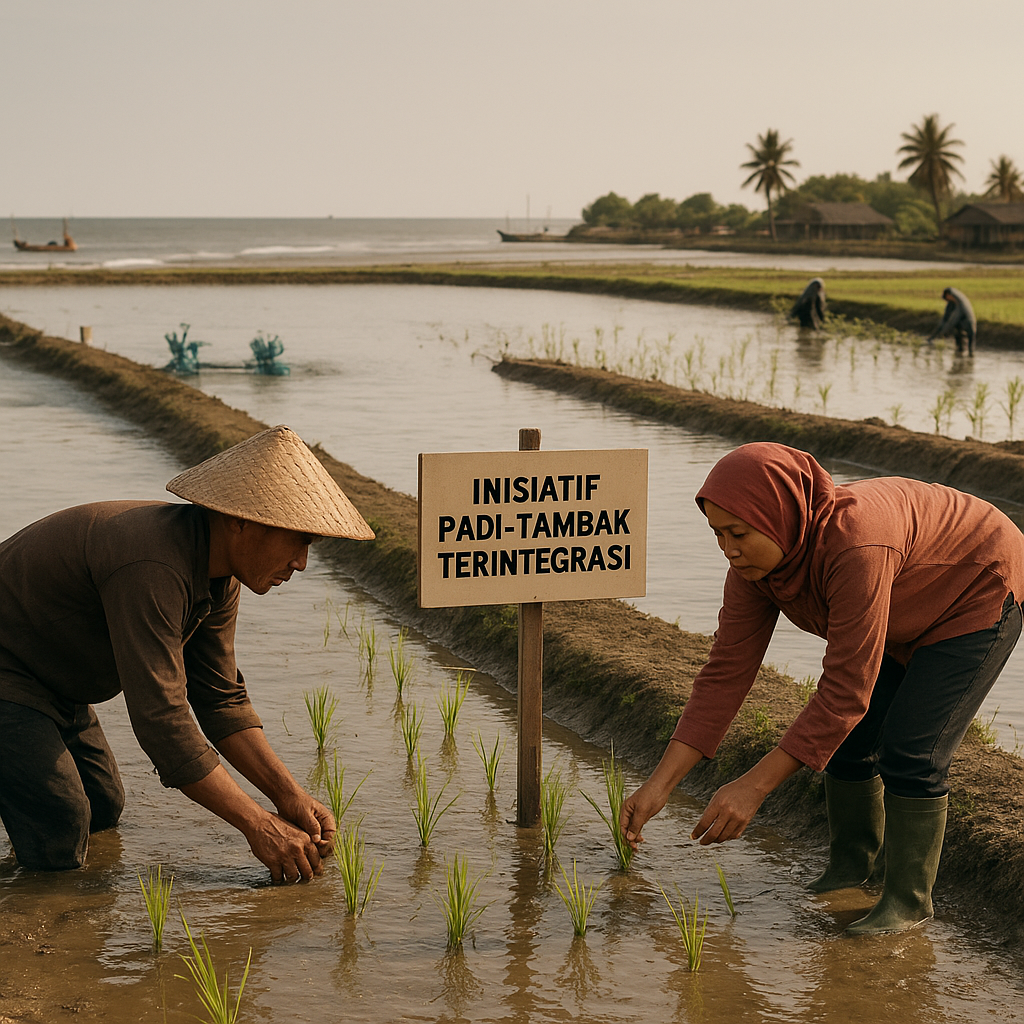 Inisiatif 'Padi-Tambak' Terintegrasi Tingkatkan Produksi dan Restorasi Lahan di Pantura Jawa