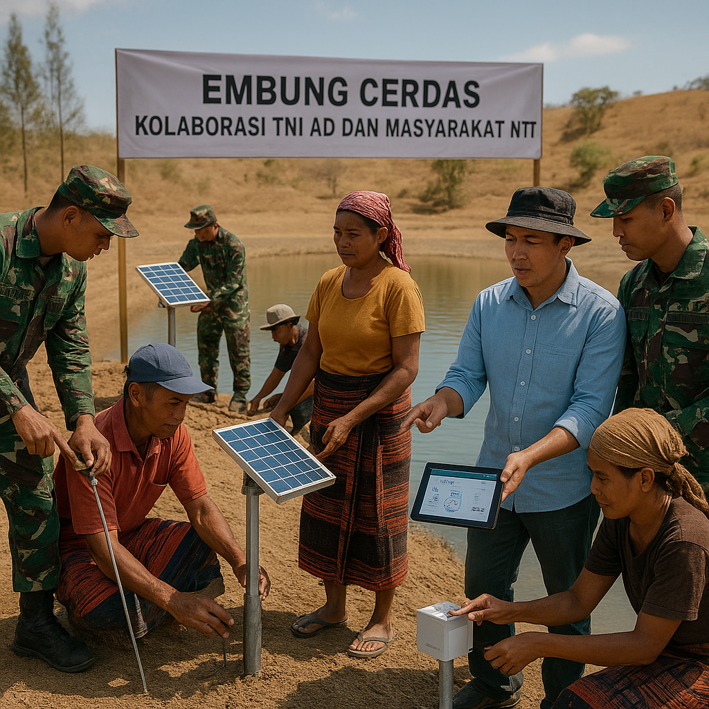 TNI AD Kolaborasi dengan Masyarakat Bangun Embung Cerdas di NTT untuk Antisipasi Kekeringan