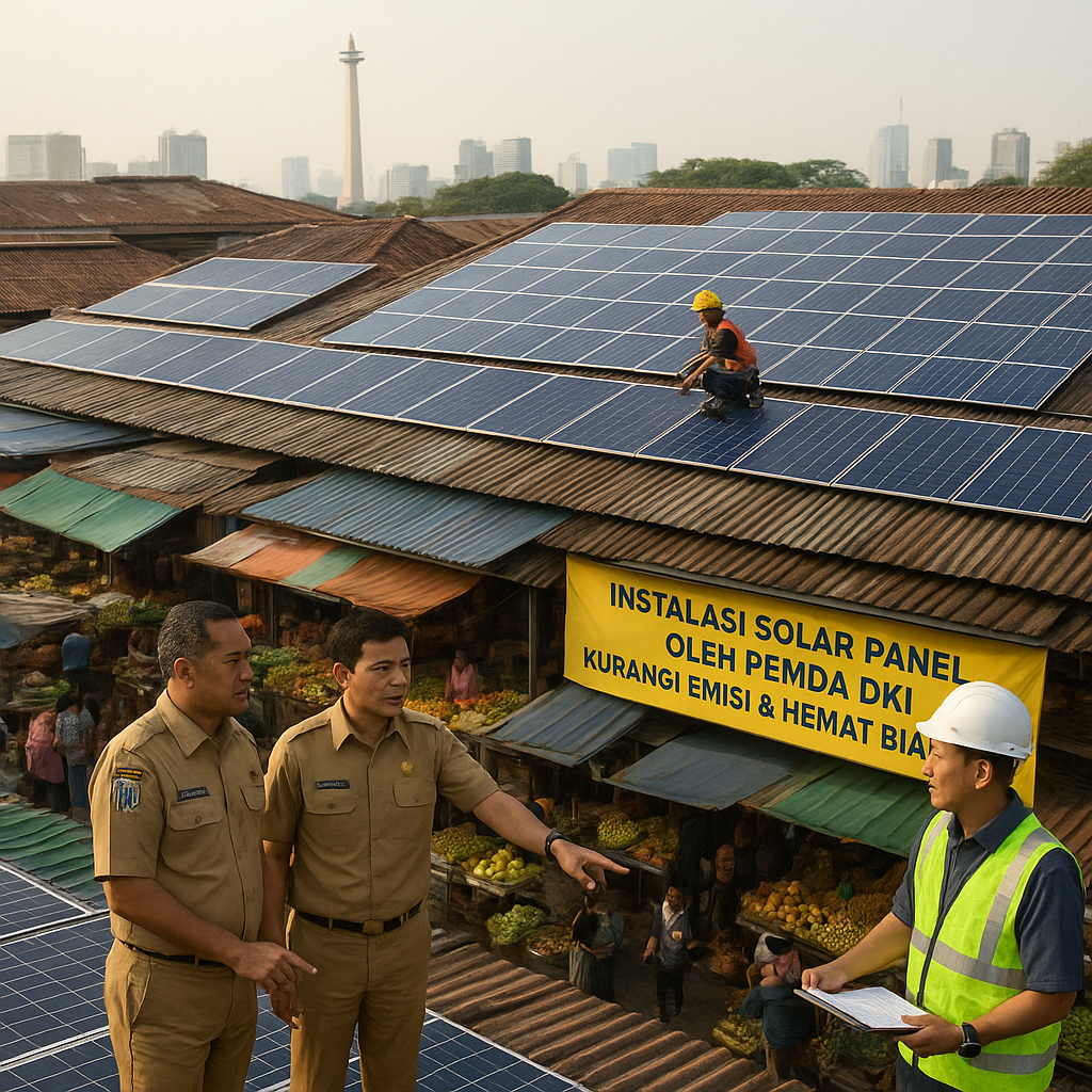 Instalasi Solar Panel atap di Pasar Tradisional oleh Pemda DKI, Kurangi Emisi dan Biaya Operasional