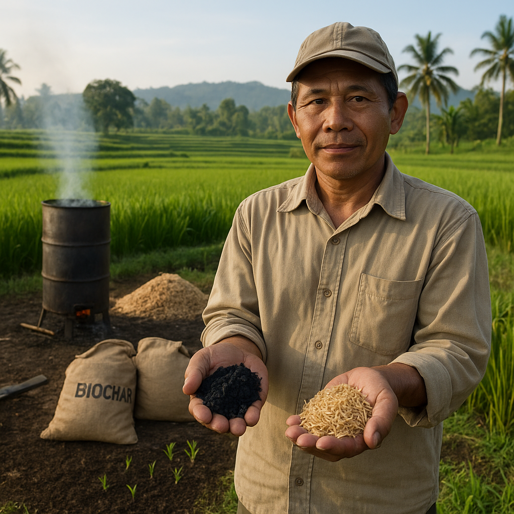 Biochar dari Sekam Padi Cegah Emisi dan Tingkatkan Hasil Panen