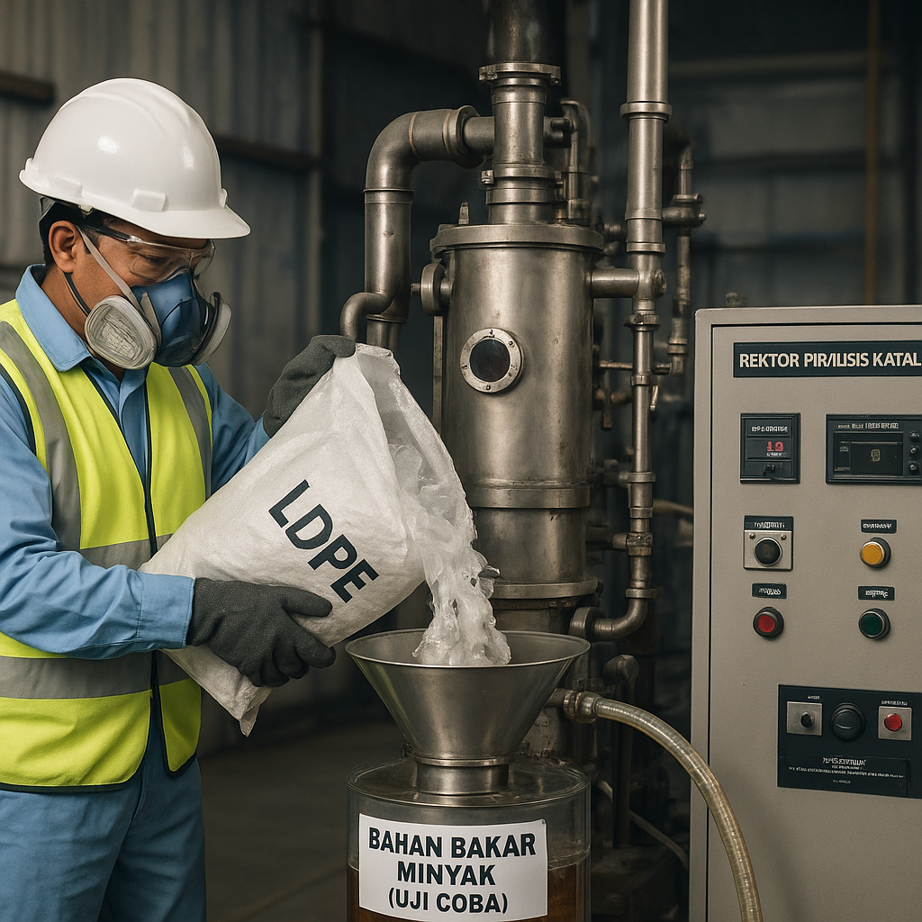 Konversi Limbah Plastik LDPE menjadi Bahan Bakar Minyak dengan Pirolisis Katalitik