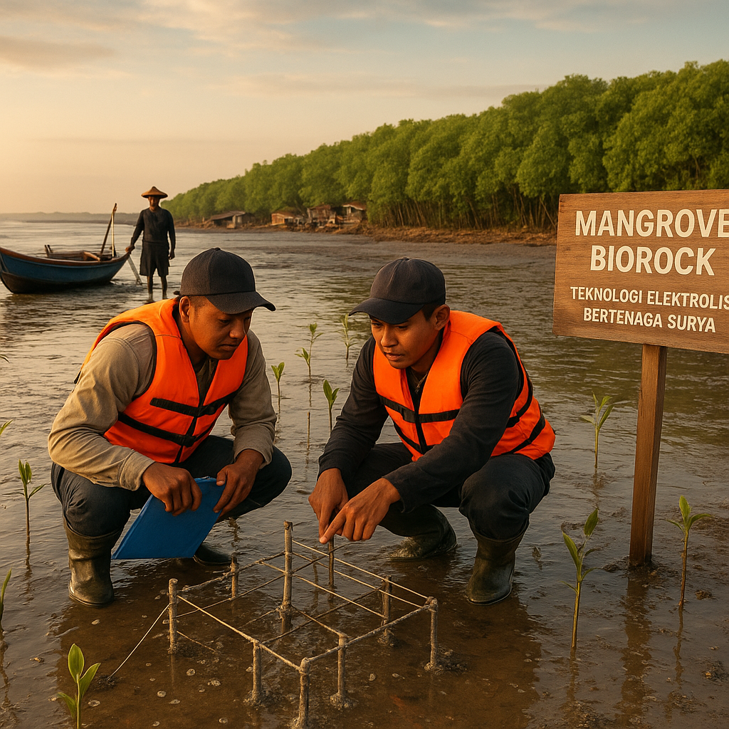 Mangrove Biorock: Teknologi Elektrolisis Percepat Pertumbuhan Bakau untuk Tanggul Alami di Pesisir Jawa