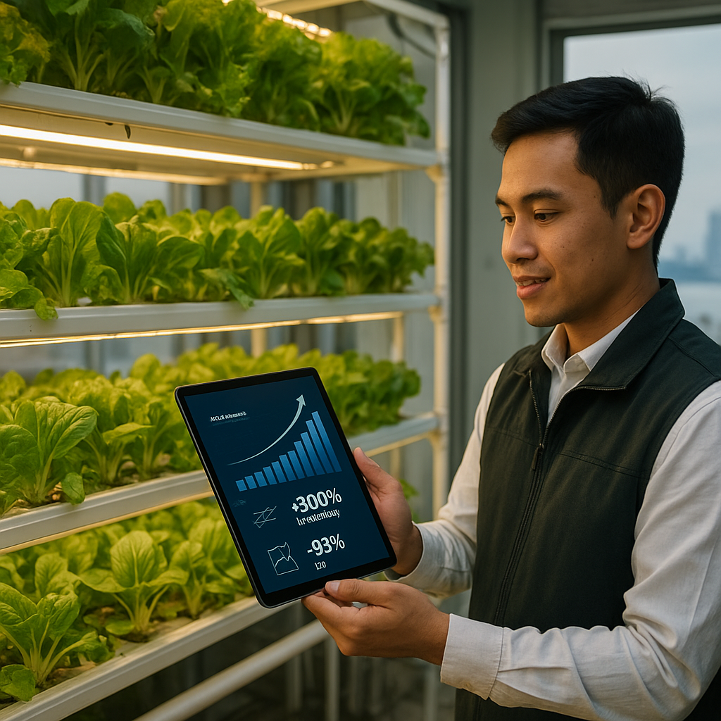 Kebun Vertikal dengan AI di Jakarta Utara Tingkatkan Produksi Sayuran 300%