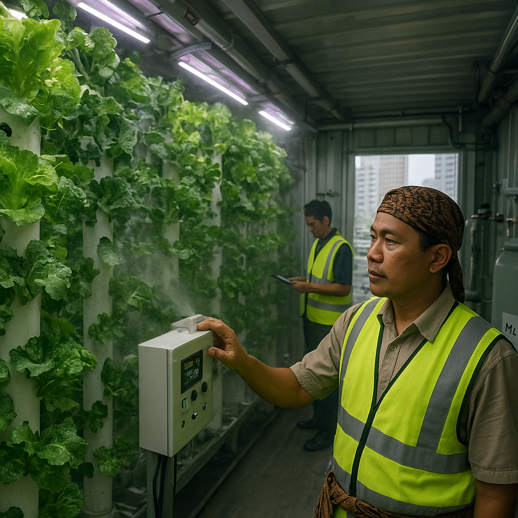 Vertical Farming dengan Sistem Aeroponic dalam Kontainer: Solusi Ketahanan Pangan Perkotaan Padat