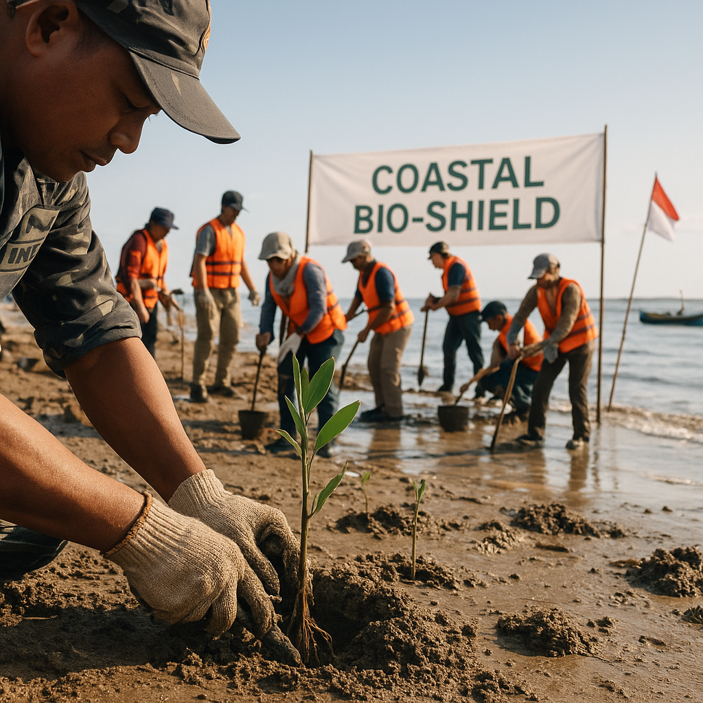 Coastal Bio-shield: Inovasi Penanaman Vegetasi Pantai oleh TNI AL untuk Mitigasi Abrasi & Tsunami