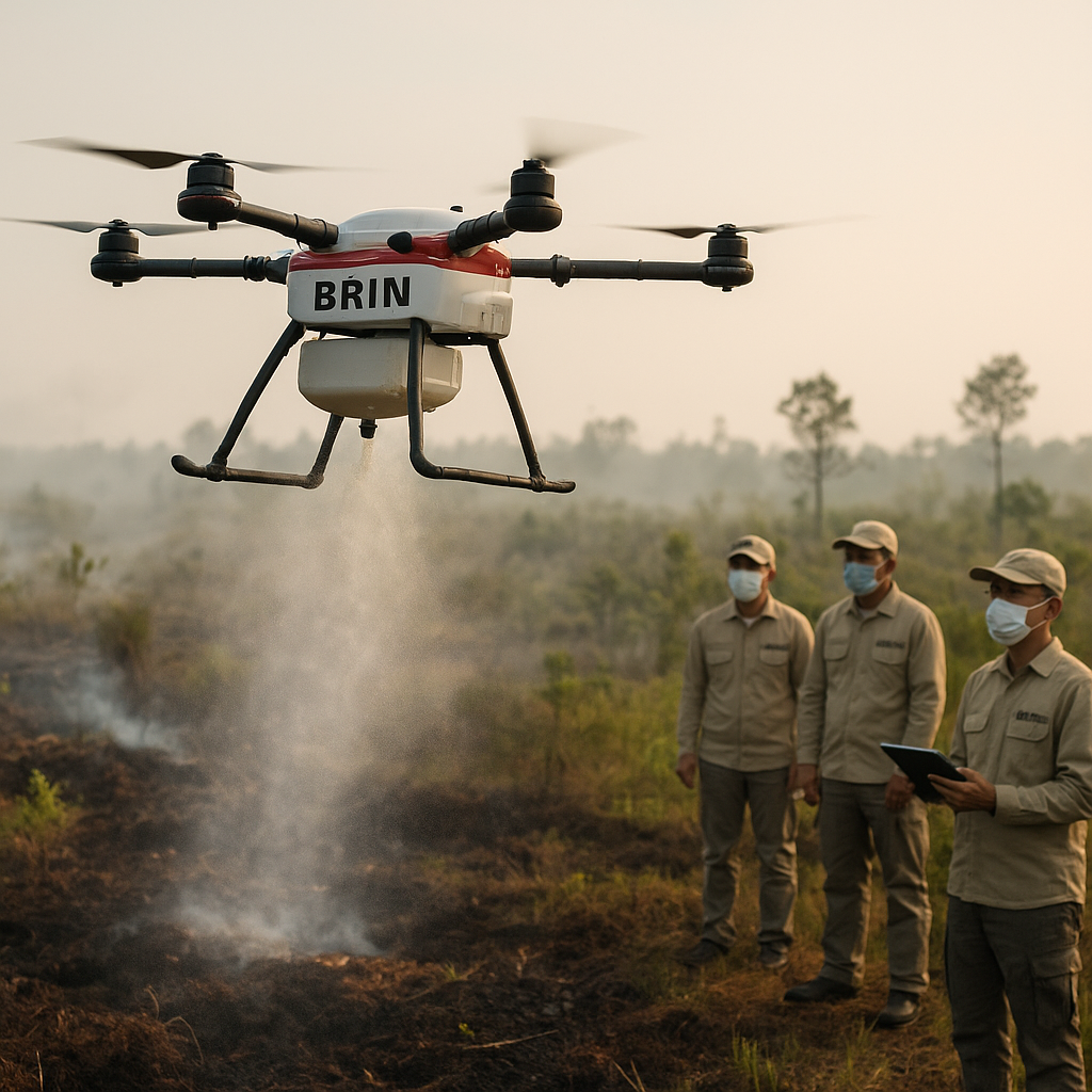 Solusi Atasi Karhutla: Inovasi Drone Penyemprot Cairan Penghambat Api dari BRIN