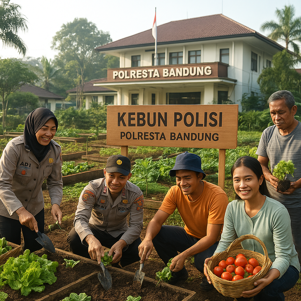 Inisiatif 'Kebun Polisi' di Polresta Bandung Tingkatkan Ketahanan Pangan dan Hijaukan Lingkungan Markas