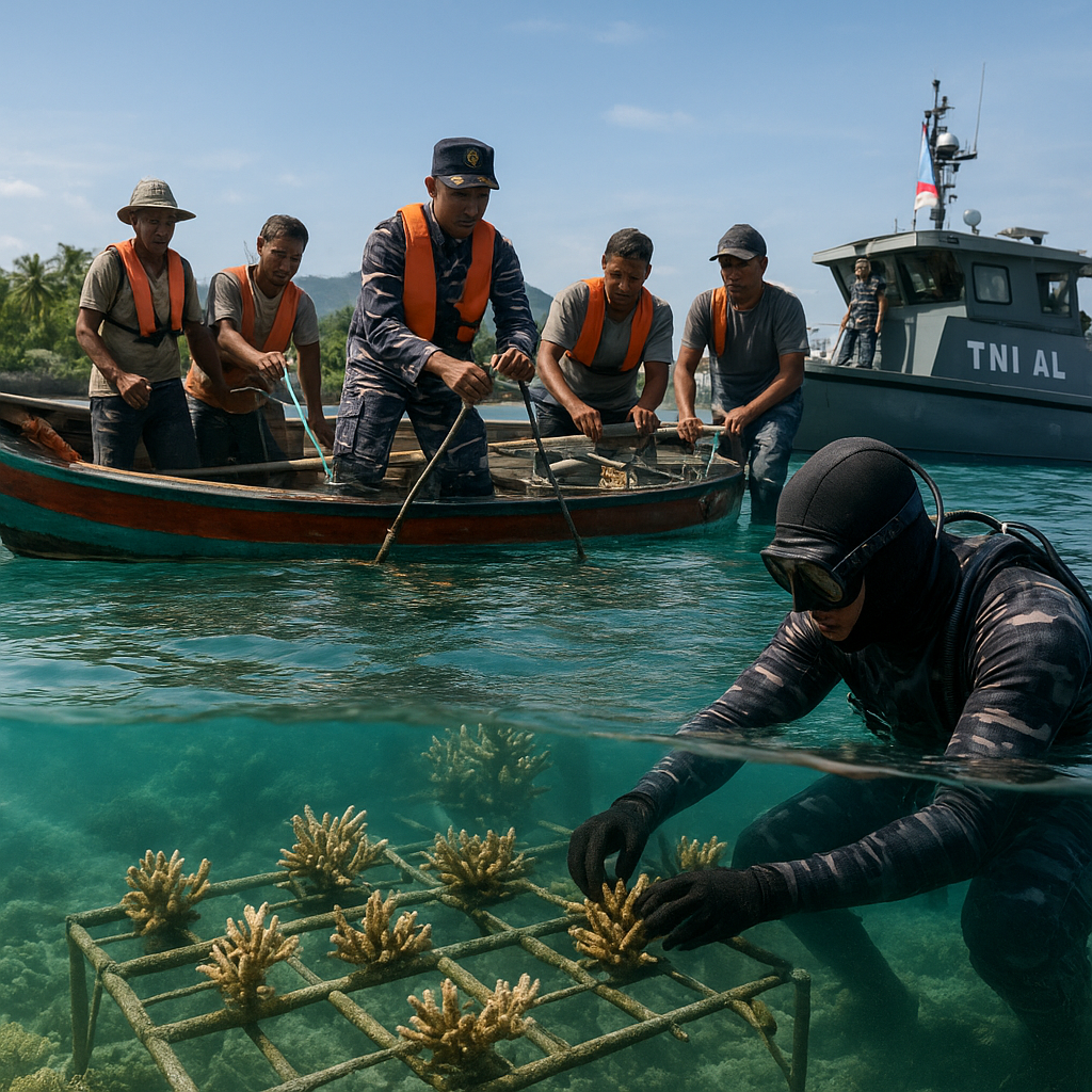 Kolaborasi TNI AL dan Nelayan di Sulawesi untuk Transplantasi Karang dan Penguatan Ekosistem Laut