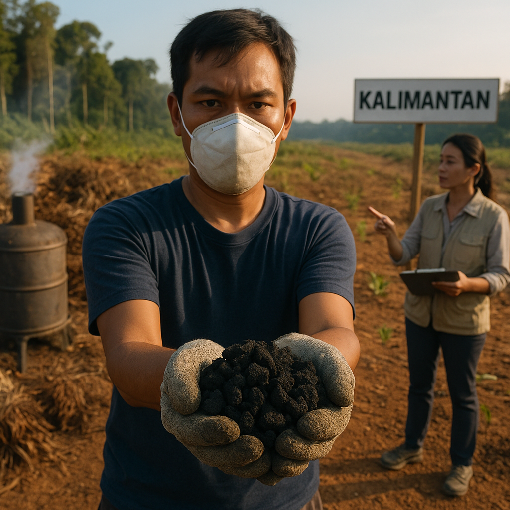 Biochar dari Limbah Sawit: Inovasi Pemulihan Lahan Degradasi dan Penyimpanan Karbon di Kalimantan