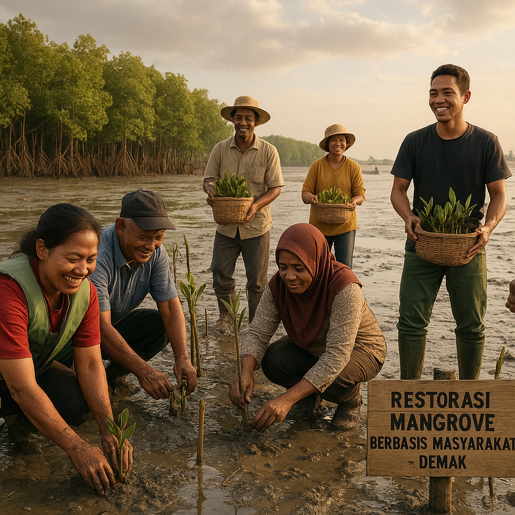 Restorasi Mangrove Berbasis Masyarakat di Demak Berhasil Kurangi Abrasi dan Tingkatkan Pendapatan
