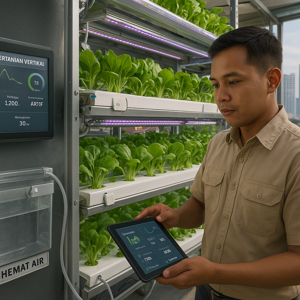 Vertical Farming dengan Sistem IoT Hemat Air dan Tingkatkan Produksi Sayuran di Perkotaan