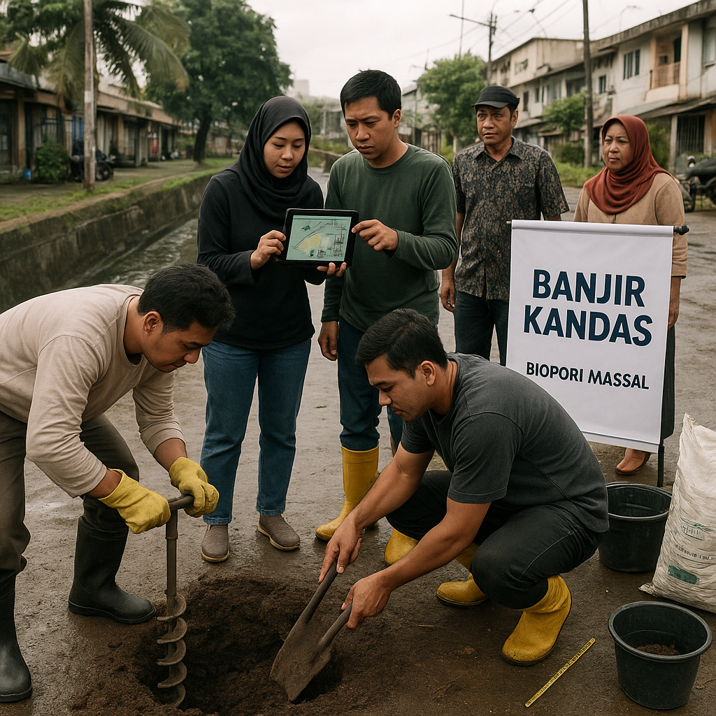 Inovasi Biopori Massal oleh Komunitas 'Banjir Kandas' untuk Tangani Genangan di Jakarta