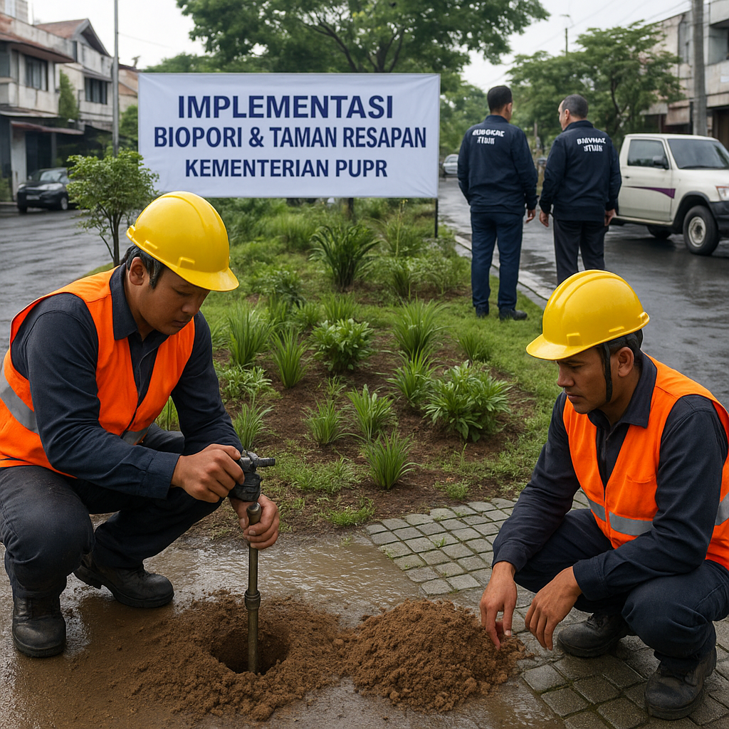 Kementerian PUPR Implementasi Sistem Biopori dan Taman Resapan di Kota untuk Atasi Banjir