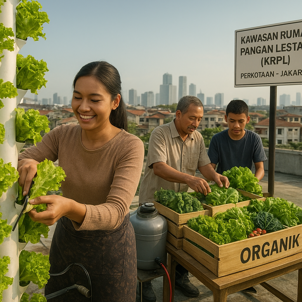 Kawasan Rumah Pangan Lestari (KRPL) Perkotaan di Jakarta Hasilkan Sayuran Organik untuk Warga