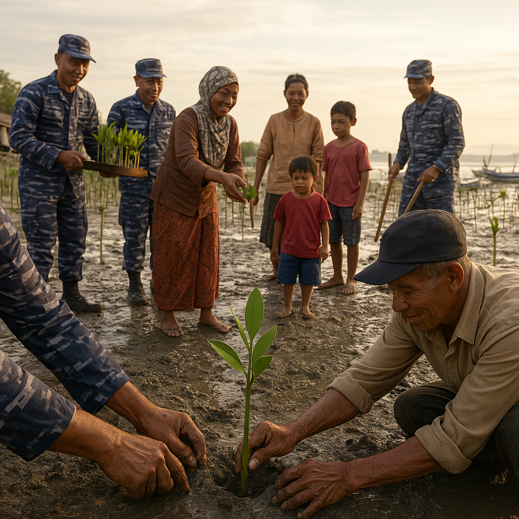 Program 'Mangrove for Future' Kolaborasi TNI AL dan Masyarakat Pesisir Sulawesi Tengah