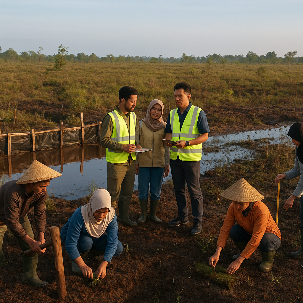 Inisiatif Pemulihan Lahan Gambut dengan Teknik 'Rewetting' Berbasis Komunitas
