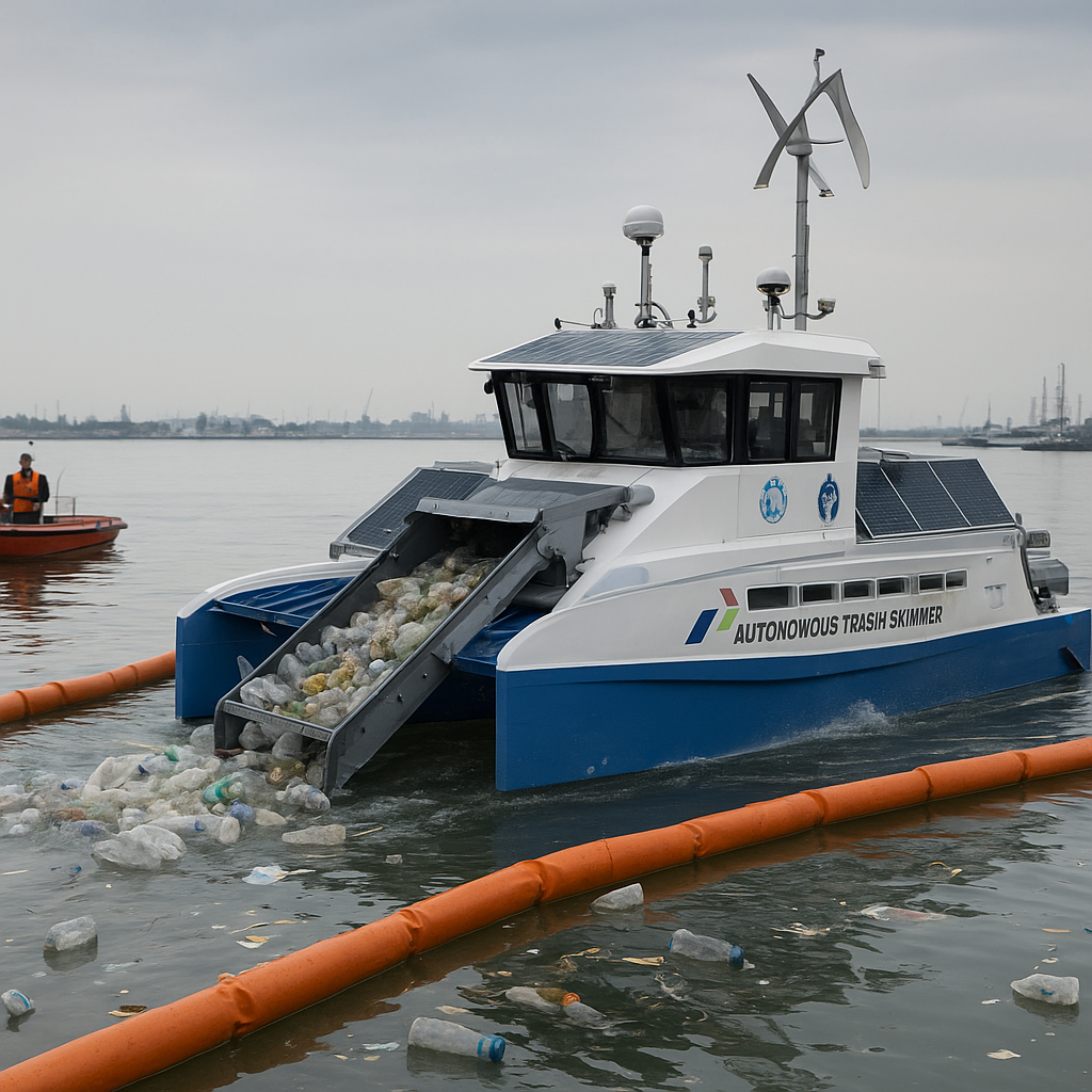 Autonomous Trash Skimmer: Kapal Pintar Karya ITS dan Pertamina Bersihkan Sampah Perairan