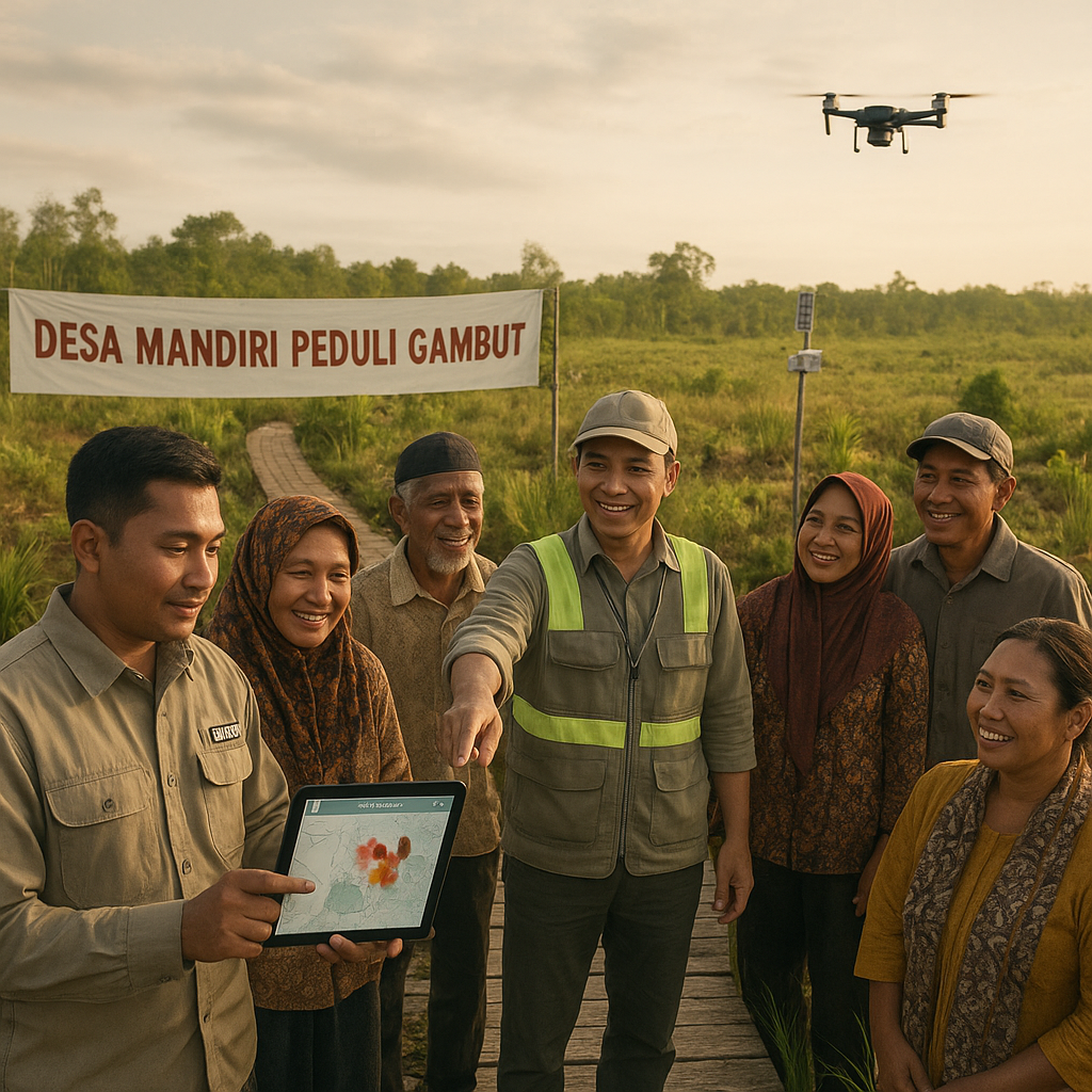 Kolaborasi BRGM dan Masyarakat Pulihkan Gambut dengan Teknologi Smart Patrol dan Desa Mandiri Peduli Gambut