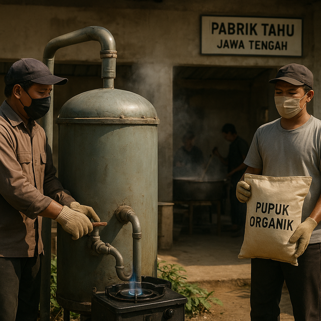 Konversi Limbah Pabrik Tahu menjadi Biogas dan Pupuk di Jawa Tengah