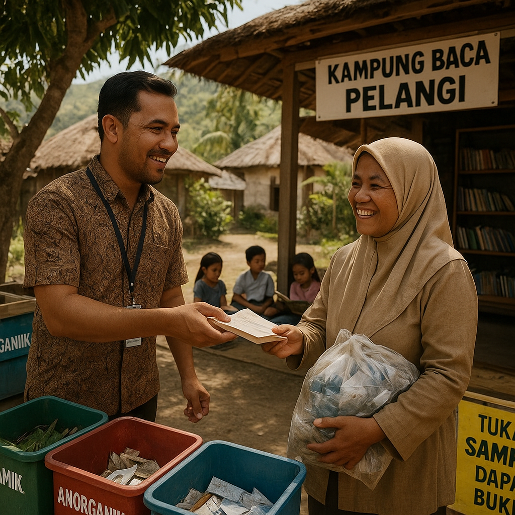 Kampung Baca Pelangi: Perpustakaan Desa di Lombok Utara yang Menukar Sampah dengan Akses Buku