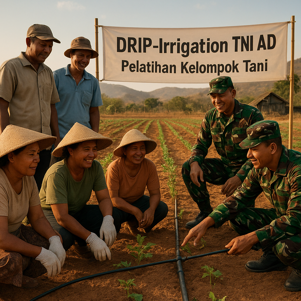 Teknologi DRIP-Irrigation TNI AD Tingkatkan Produksi Pertanian di Lahan Kering NTT