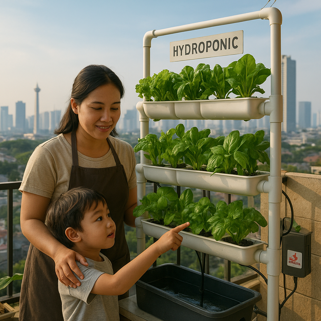 Vertical Farming dengan Sistem Hydroponic Skala Rumah Tangga di Perkotaan DKI Jakarta