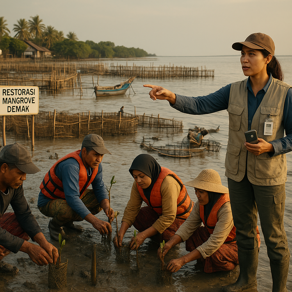 Restorasi Mangrove Berbasis Ekosistem dan Ekonomi di Pesisir Demak, Jawa Tengah
