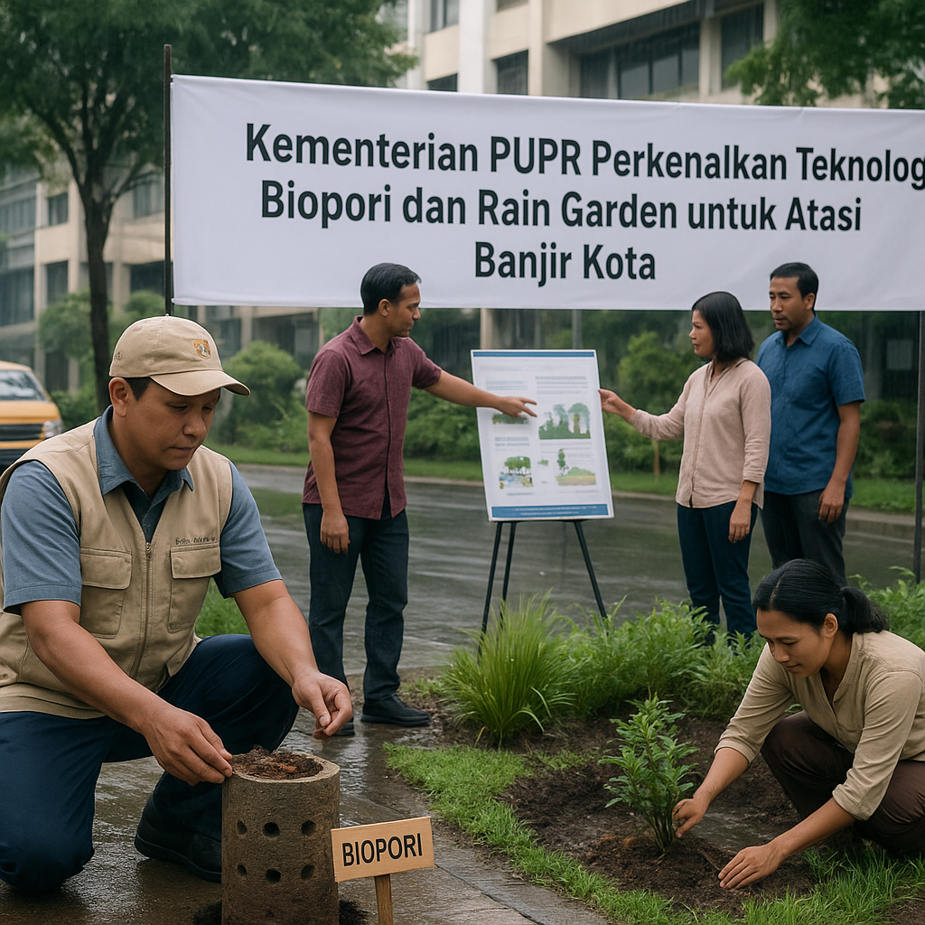 Kementerian PUPR Perkenalkan Teknologi Biopori dan Rain Garden untuk Atasi Banjir Kota