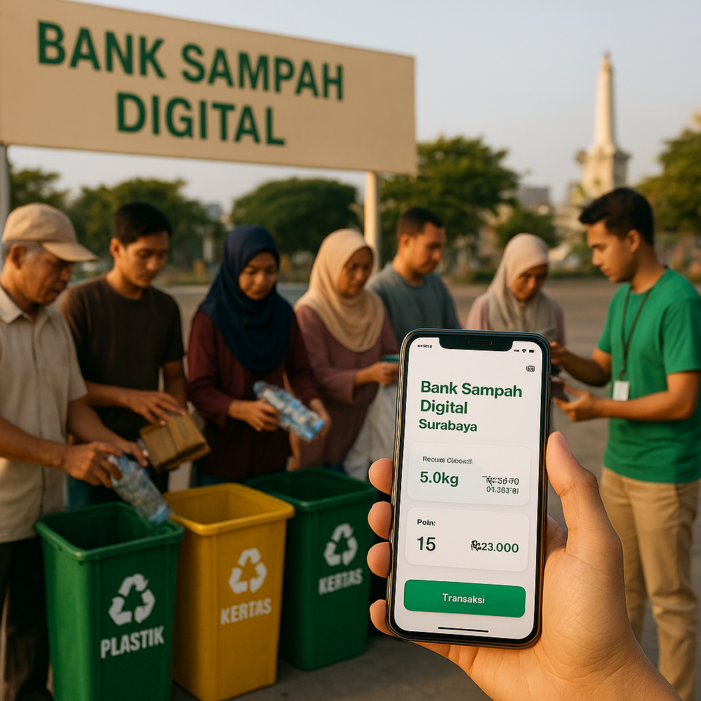 Program 'Bank Sampah' Digital di Surabaya Meningkatkan Partisipasi dan Nilai Ekonomi Limbah