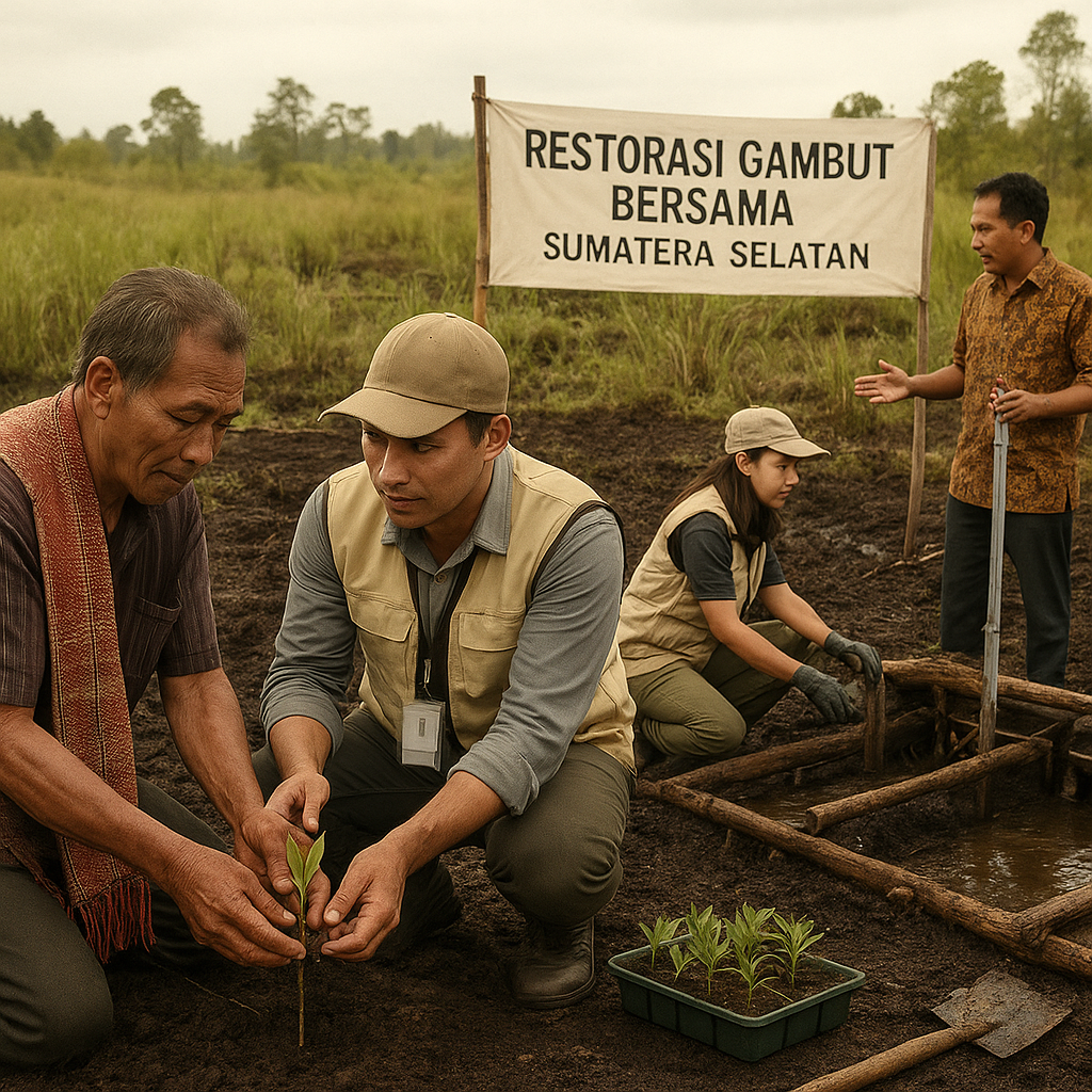 Inisiatif 'Restorasi Gambut Bersama' di Sumatera Selatan Melibatkan Masyarakat Adat dan Perusahaan