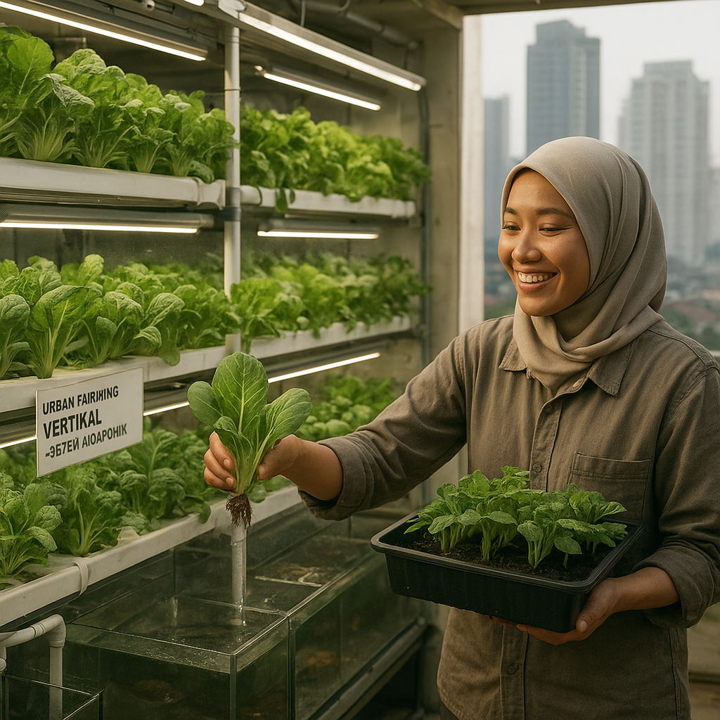 Urban Farming Vertikal dengan Sistem Akuaponik Dorong Ketahanan Pangan di Perkotaan Padat